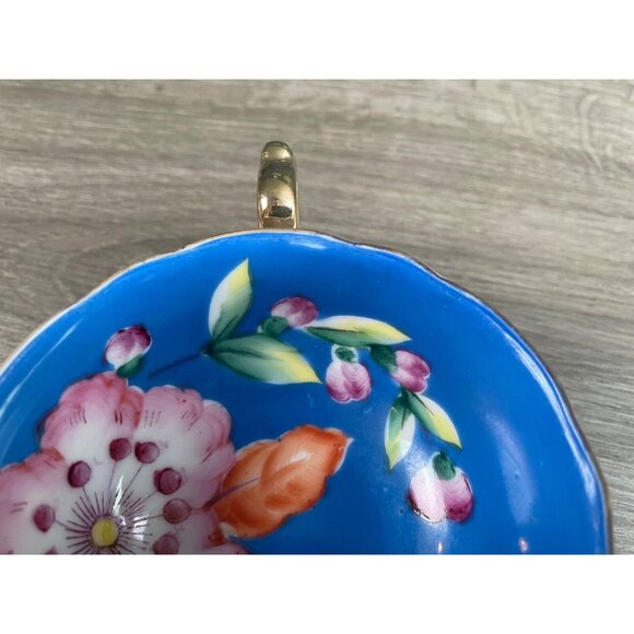 Teacup and Saucer Blue and White Floral Made in Occupied Japan - Picture 7 of 8